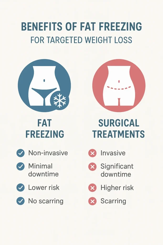 graphic showing the benefits of fat freezing Suffolk