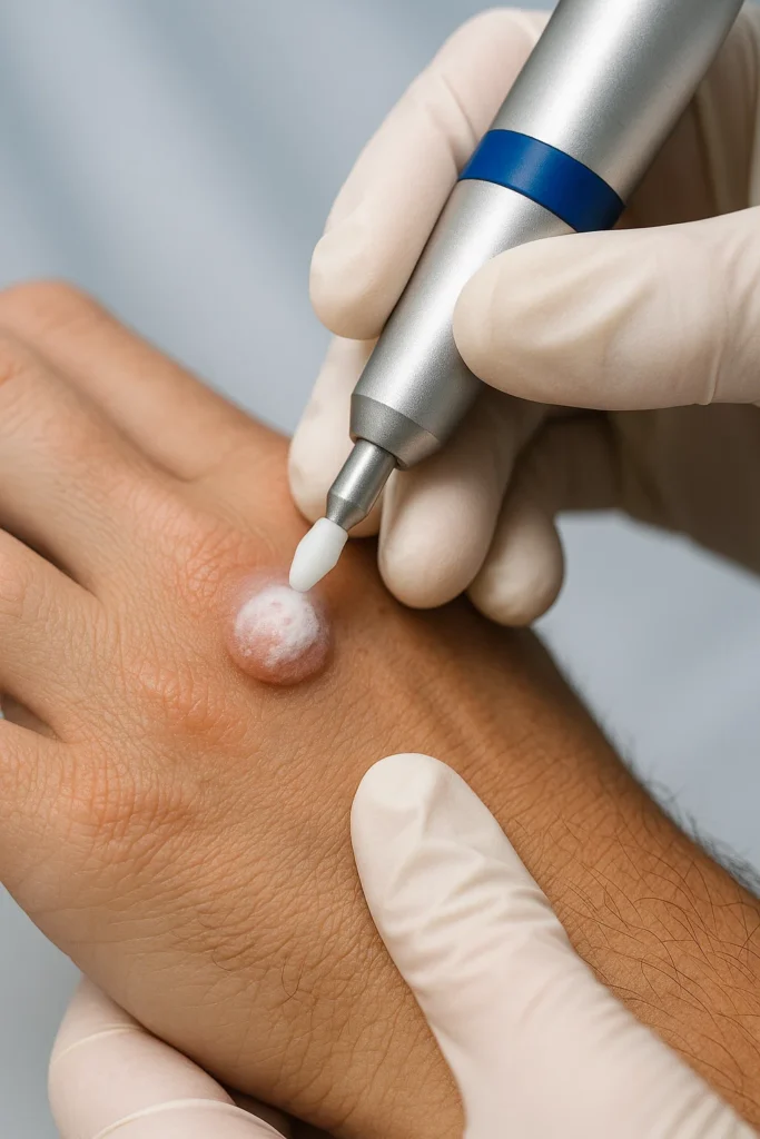 example of wart removal Suffolk using cryopen