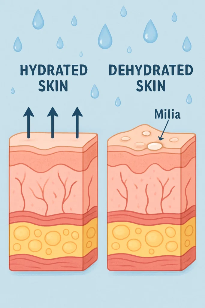 The importance of hydration and milia production Suffolk